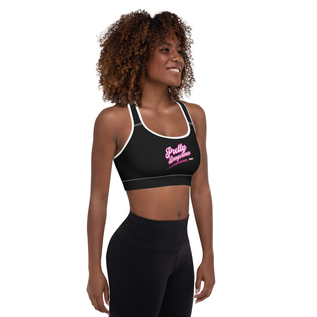 VS Pretty Dangerous Padded Sports Bra (Black) - VeteranShirts