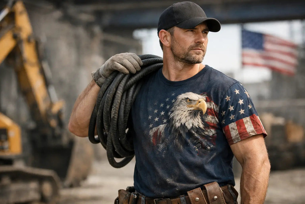 Patriotic Shirts for Blue Collar Men That Work - VeteranShirts