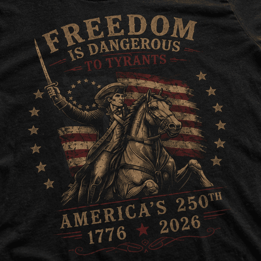 Freedom Is Dangerous To Tyrants Shirt | America 250 Patriotic Tee - VeteranShirts