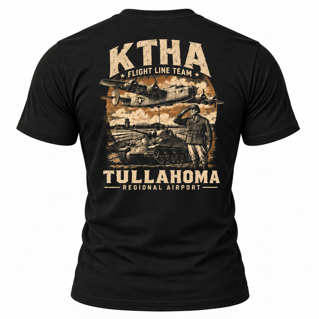 KTHA Tullahoma Regional Airport Flight Line Team Shirt - VeteranShirts