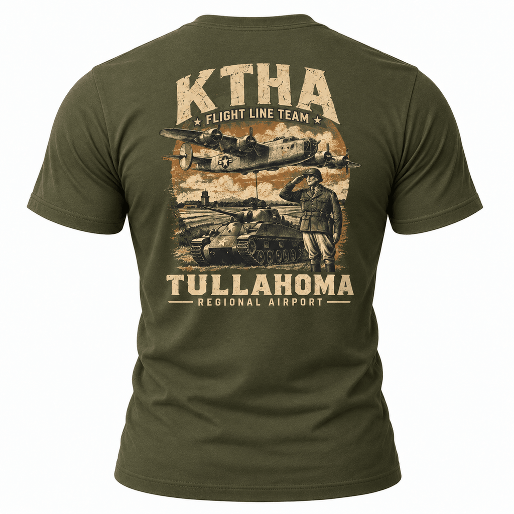 KTHA Tullahoma Regional Airport Flight Line Team Shirt - VeteranShirts
