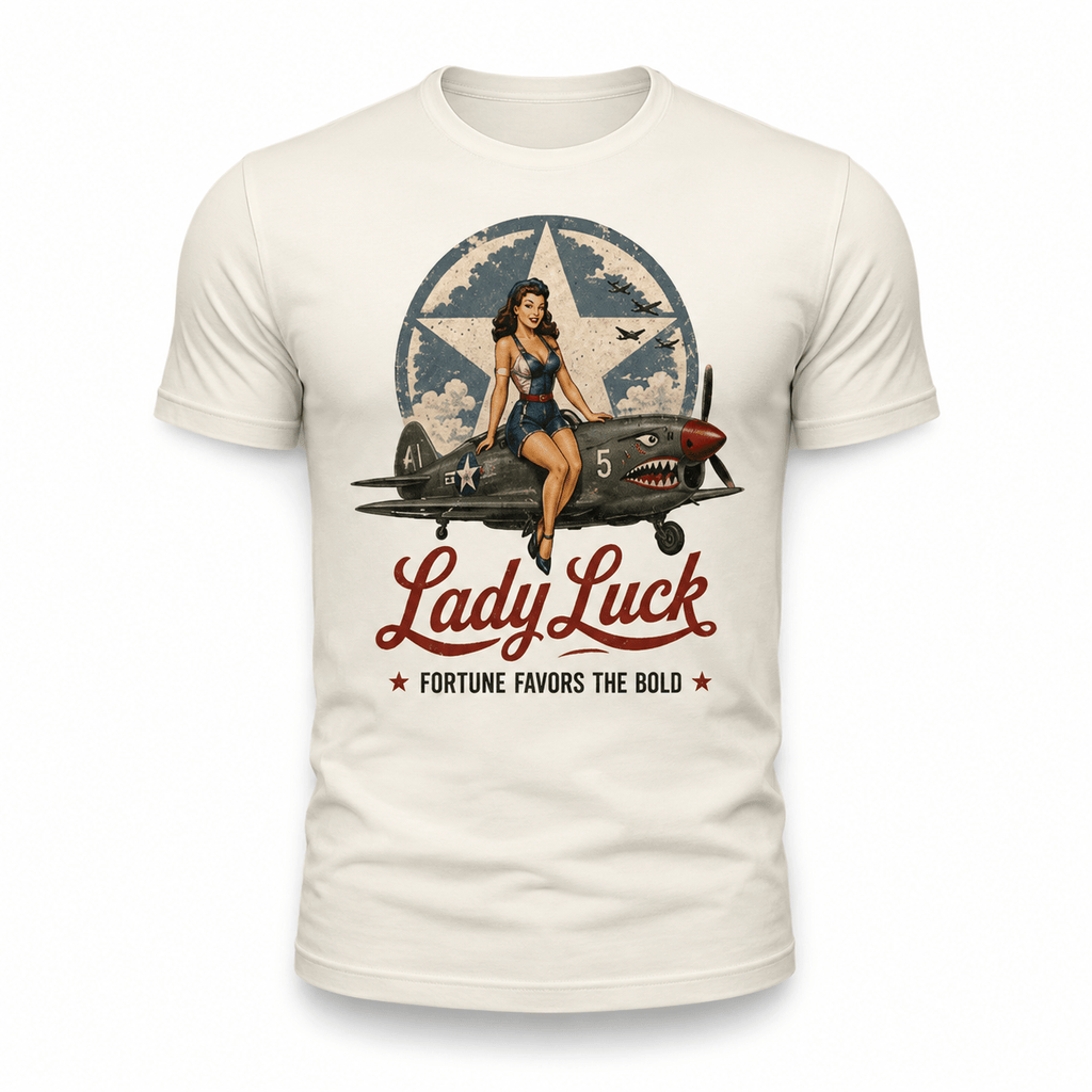 Lady Luck Airplane Shirt - VeteranShirts