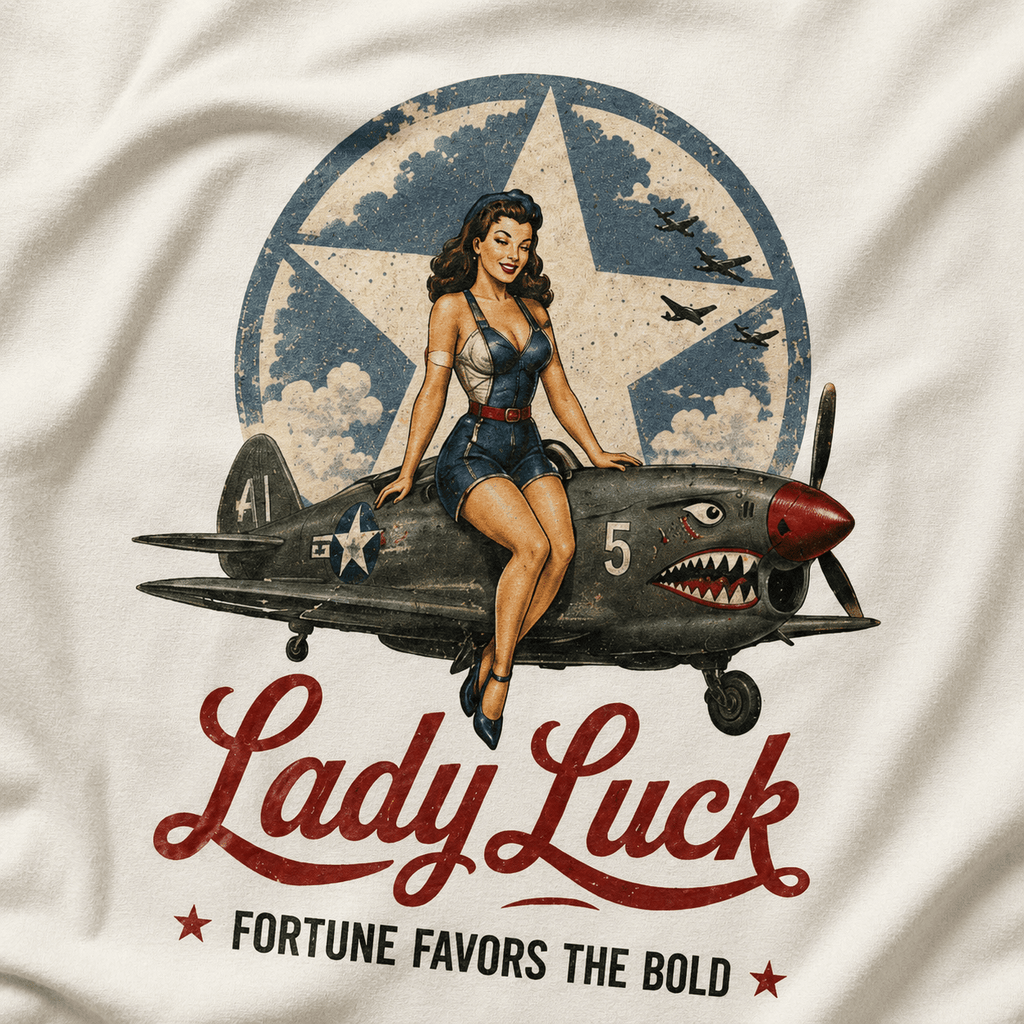 Lady Luck Airplane Shirt - VeteranShirts