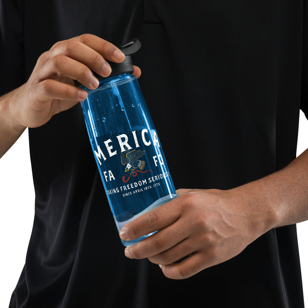 Merica Sports water bottle - VeteranShirts