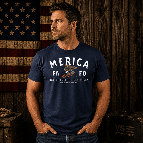MERICA - Taking Freedom Seriously Tee - VeteranShirts