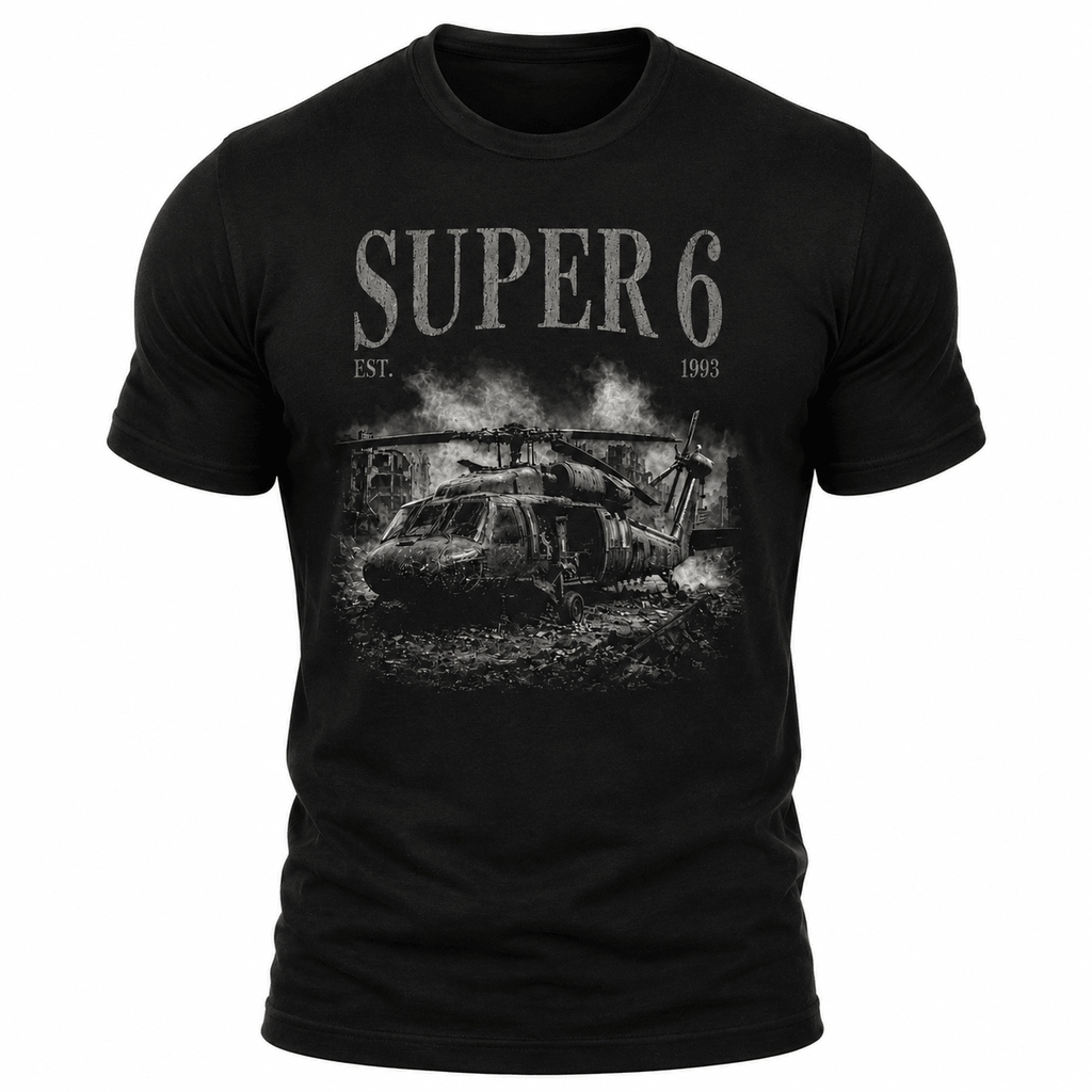 SUPER 6 Black Hawk Down Tee - VeteranShirts