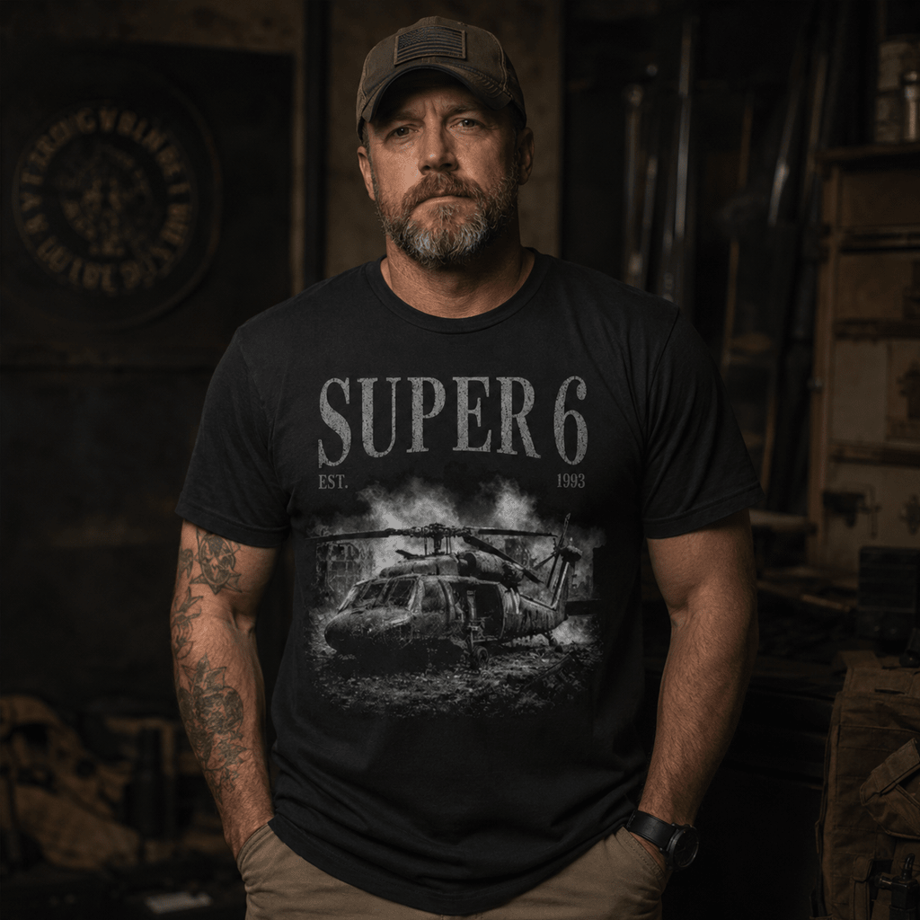 SUPER 6 Black Hawk Down Tee - VeteranShirts