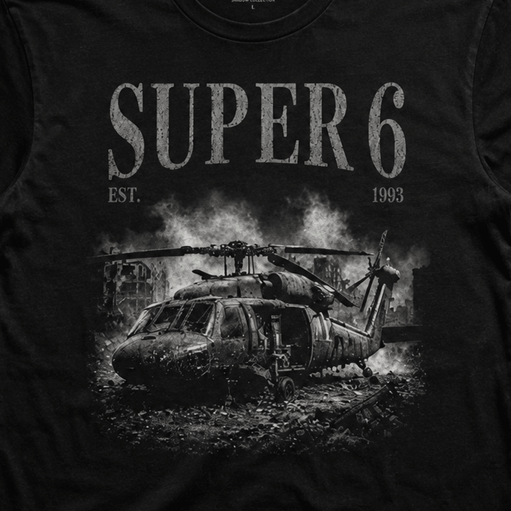 SUPER 6 Black Hawk Down Tee - VeteranShirts