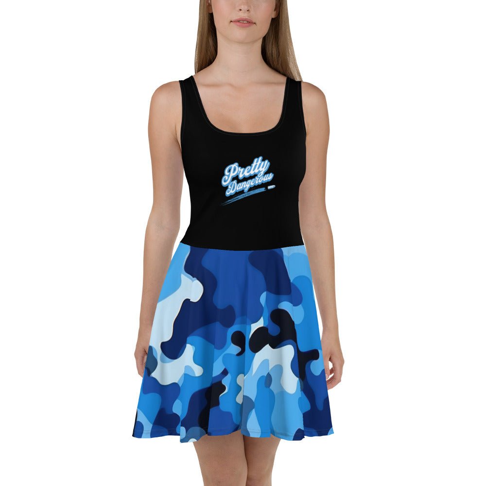 VS Pretty Dangerous Sun Dress (Blue Cammo) - VeteranShirts