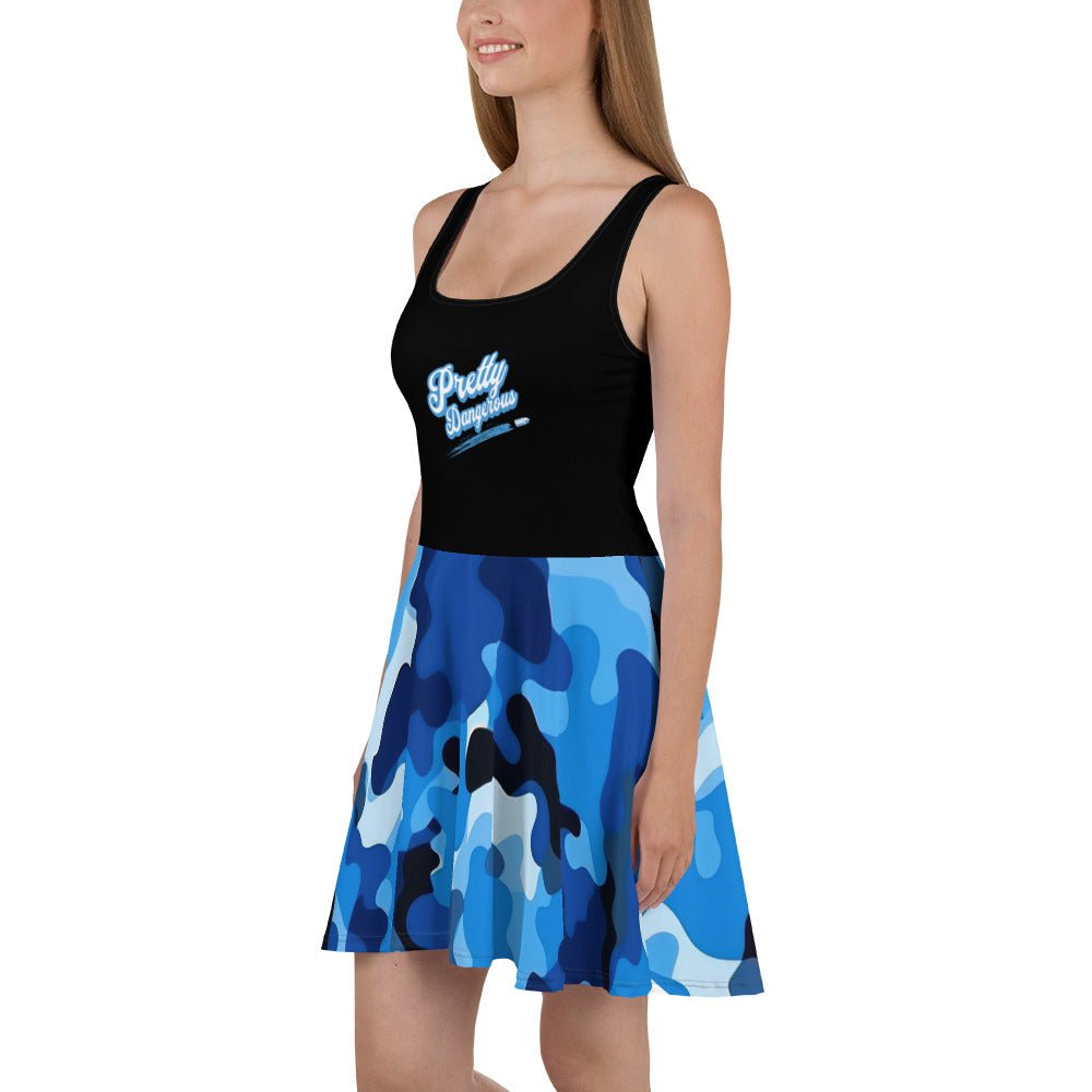 VS Pretty Dangerous Sun Dress (Blue Cammo) - VeteranShirts