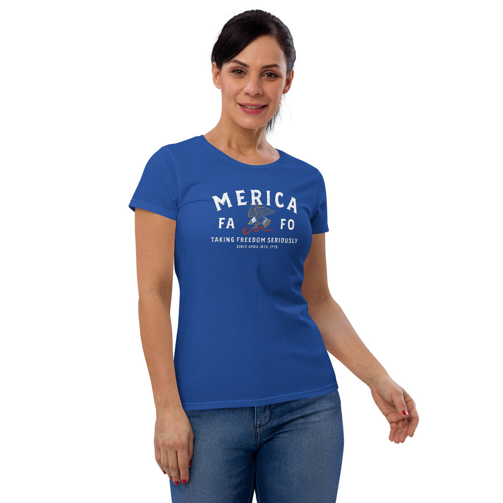 Women's MERICA short sleeve t - shirt - VeteranShirts