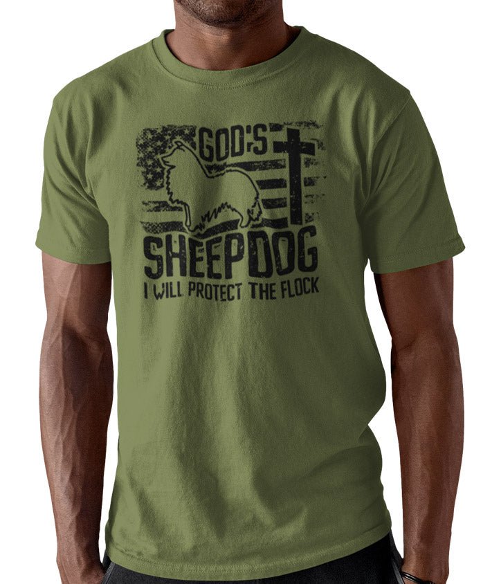 God's Sheepdog - I Will Protect The Flock (Veteran Shirt) - VeteranShirts